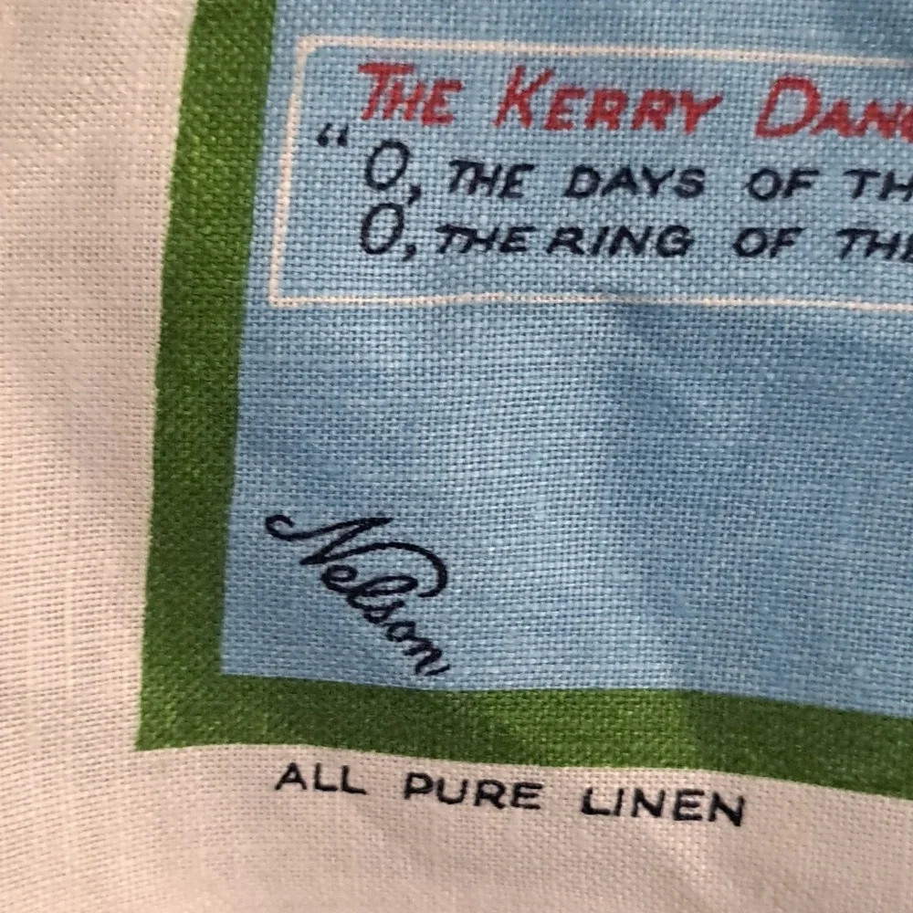 Vintage Irish Linen Tea Towel Ireland Land of Song NWOT 1980 Tapestry